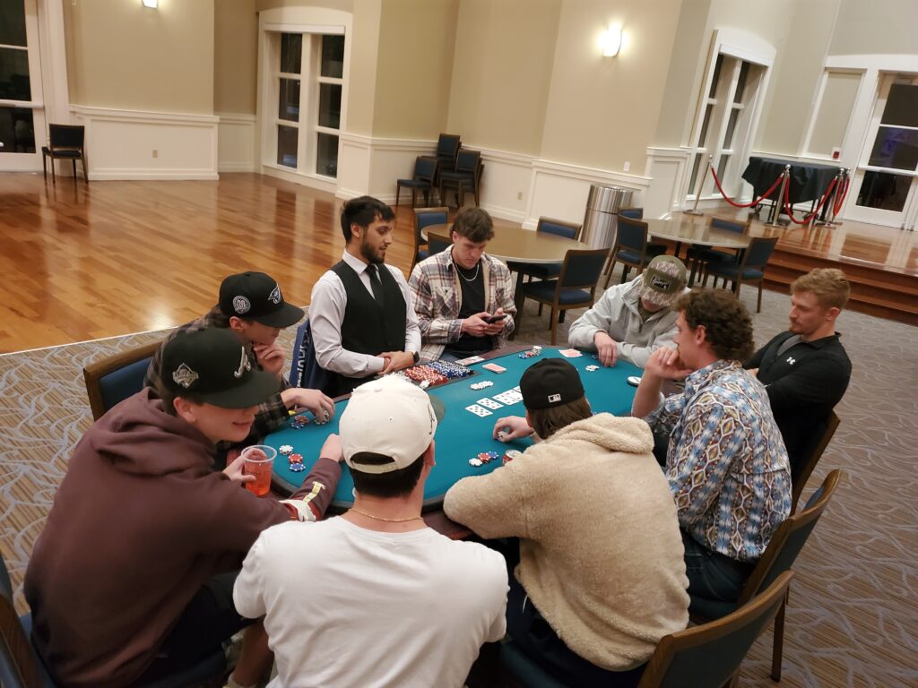 Poker table with guests